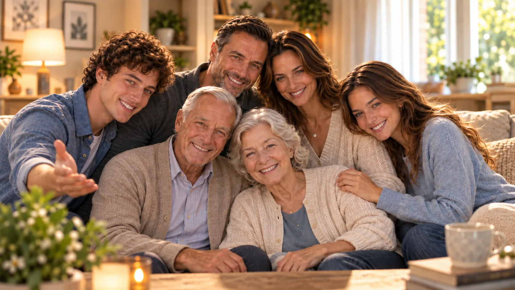 Family together with their older generation